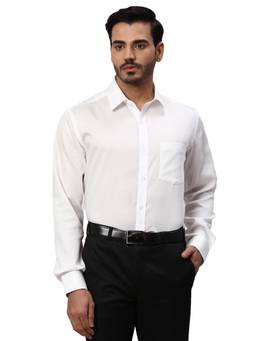 Park Avenue - Mens Regular Fit Solid White Shirt