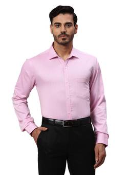 Park Avenue - Mens Slim Fit Textured Pink Shirt