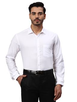 Park Avenue - Mens Slim Fit Solid White Shirt