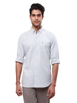 Raymond - Mens Regular Fit Checkered Powder Blue Shirt