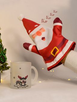 Indigifts - Christmas Gift Hamper To Infinity, Beyond Quotes Frosted Mug 325 ml and Hand Puppet