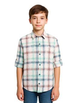 CHARCHIT - Boys Multi-Color Full Sleeves Check Shirt