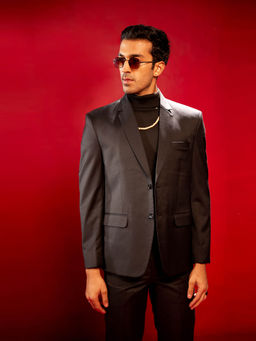 Vastramay - Mens Black Solid Blazer