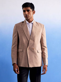 Vastramay - Mens Beige Cotton Blazer