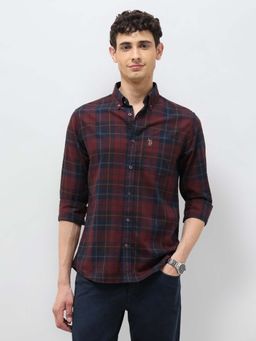 U.S. POLO ASSN. - Men's Tartan Checked Tailored Fit Casual Shirt
