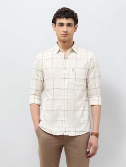 U.S. POLO ASSN. - Men's Windowpane Checked Tailored Fit Casual Shirt
