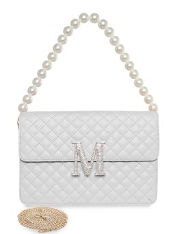 ESBEDA - White Personalized Alphabet M Turtle Quilted Handbag for Women