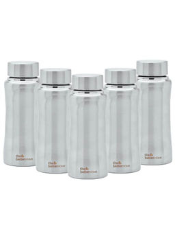 The Better Home - Pack of 5 TBH Bottle Simplex 500ml Silver