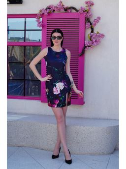 Ravi Rajoria - Womens Multicolor Digital Printed Dress