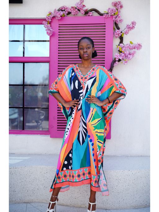 Buy Ravi Rajoria Womens Multicolor Digital Printed Kaftan Online