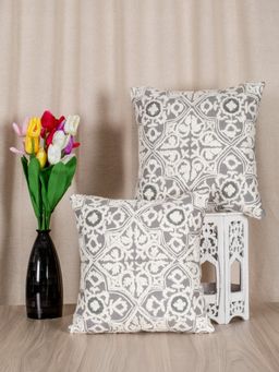 SHADES OF LIFE - Cotton Decorative Cushion Covers (Multi Color Emb 16 x 16)Set of 2