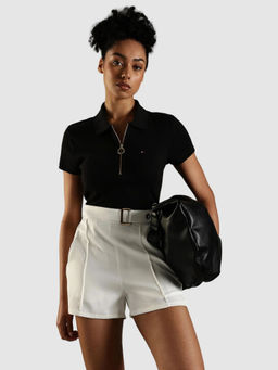 Tommy Hilfiger - Solid Slim Fit Cotton Polo T-Shirt Black