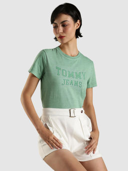 Tommy Hilfiger - Logo Regular Fit Cotton T-Shirt Green