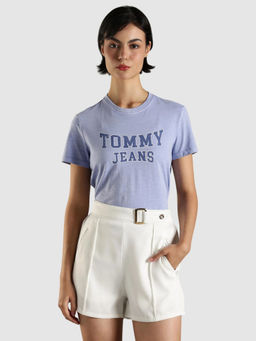 Tommy Hilfiger - Logo Regular Fit Cotton T-Shirt Blue