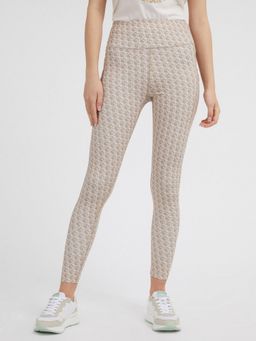 Guess - Women Brown Printed High-Rise Ankle Length Leggings
