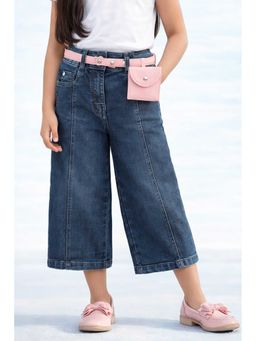TINY GIRL - Denim Washed Solid Jeans- Dark Blue