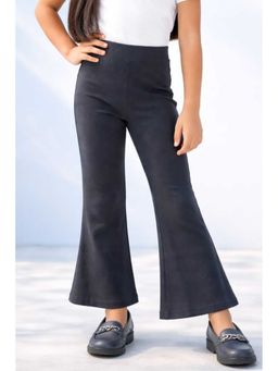 TINY GIRL - Knit Full Length Soild Pant- Navy Blue