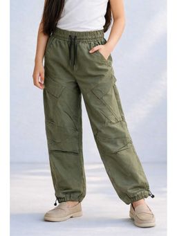 TINY GIRL - Knit Soild Patch Pocket Pant- Olive Green