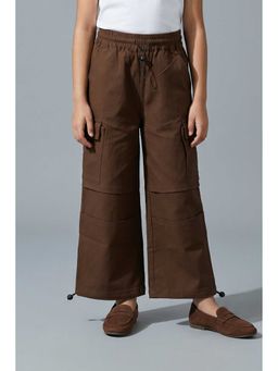 TINY GIRL - Knit Soild Patch Pocket Pant- Brown