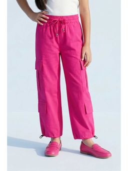 TINY GIRL - Knit Soild Patch Pocket Pant- Hot Pink