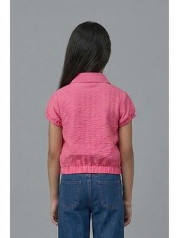 TINY GIRL - Half Sleeves Soild Shirt- Pink