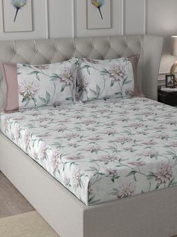 Maspar - Cotton Floral Print Bed Sheet with 1 Pillow Case (Single)