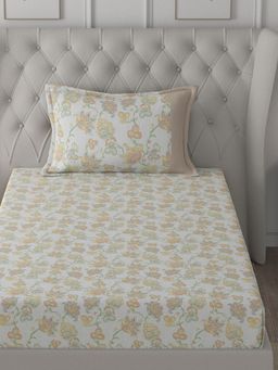 Maspar - Cotton Floral Print Bed Sheet with 1 Pillow Case (Single)