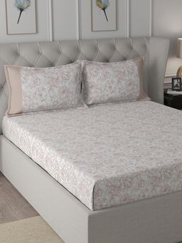 Maspar - Cotton Floral Print Bed Sheet with 2 Pillow Case (King)