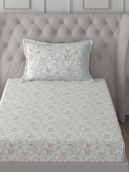 Maspar - Cotton Floral Print Bed Sheet with 1 Pillow Case (Single)
