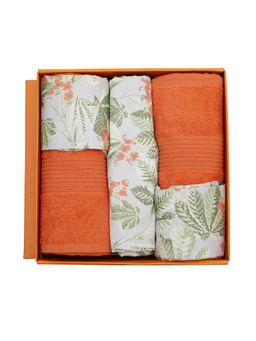 Maspar - Cotton Floral Print Bed Bath Set- Bedsheet Pillow Cover & Bath Towel (Queen)