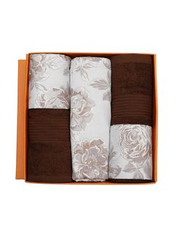 Maspar - Cotton Floral Print Bed Bath Set- Bedsheet Pillow Cover & Bath Towel (King)