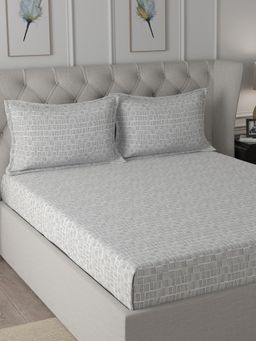 Maspar - Cotton Printed Bed Sheet with 2 Pillow Case (Queen)