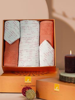 Maspar - Cotton Abstract Print Bed Bath Set- Bedsheet Pillow Cover & Bath Towel (King)