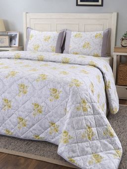 Maspar - Cotton Floral Print 4 Piece Quilt Bedding Set (Queen)