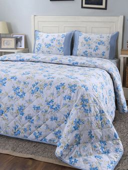 Maspar - Cotton Floral Print 4 Piece Quilt Bedding Set (Queen)