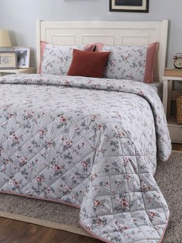 Maspar - Cotton Floral Print 6 Piece Quilt Bedding Set (Queen)