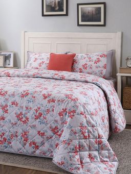 Maspar - Cotton Floral Print 6 Piece Quilt Bedding Set (Queen)