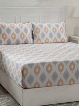 Maspar - Cotton Abstract Print Bed Sheet with 2 Pillow Case