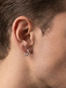 TOUCH925 - Minimalist Slim 925 Silver Hoop Earring for Men