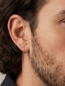 TOUCH925 - Minimalist Slim 925 Silver Hoop Earring for Men