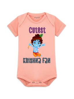 Arvesa - Unisex Peach Janmashtami Graphic Printed Romper
