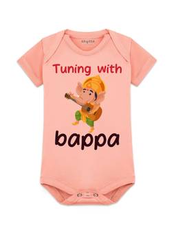 Arvesa - Unisex Peach Ganesh Chaturthi Special Graphic Printed Romper