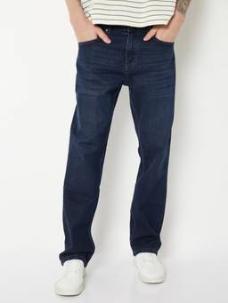 max - Men Dark Blue Wash Regular Fit Jeans
