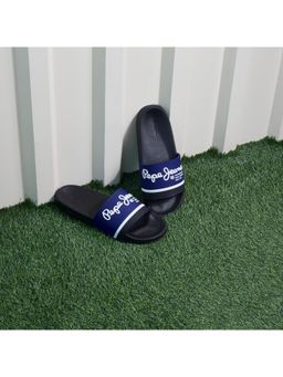 Pepe Jeans - Navy Blue Graphic Print Beach Sliders