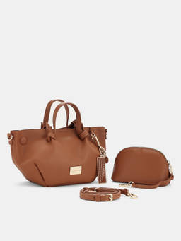 CARPISA ITALIA - Kiran Tan Special Women Handbag With Detachable Strap And Pouch (Small)