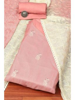Biba - Lavender Cotton & Kota Hand Embroidered Unstitched Suit (Set of 3)
