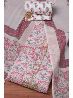 Biba - Off White Cotton Unstitched Suit (Set of 3)