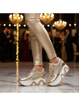 FOREVER SHOE BAZAR - Rock Gold Sneakers