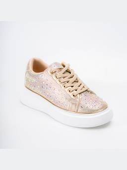 FOREVER SHOE BAZAR - Glitz Gold Sneakers