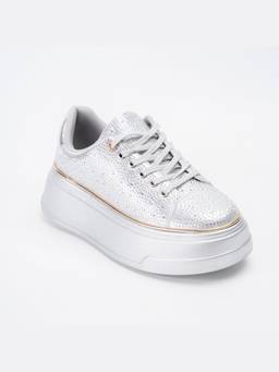 FOREVER SHOE BAZAR - Bride Silver Sneakers